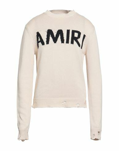 Amiri Man Sweater Beige Cotton, Cashmere Cover