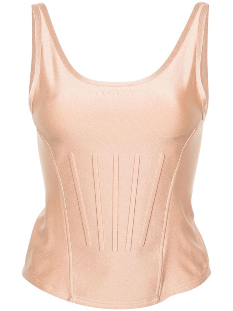 Mugler satin corset top - Neutrals Cover