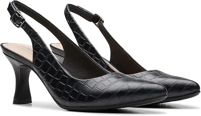 Clarks Kataleyna Step (Black Croc Print Leather) Women's Shoes Cover