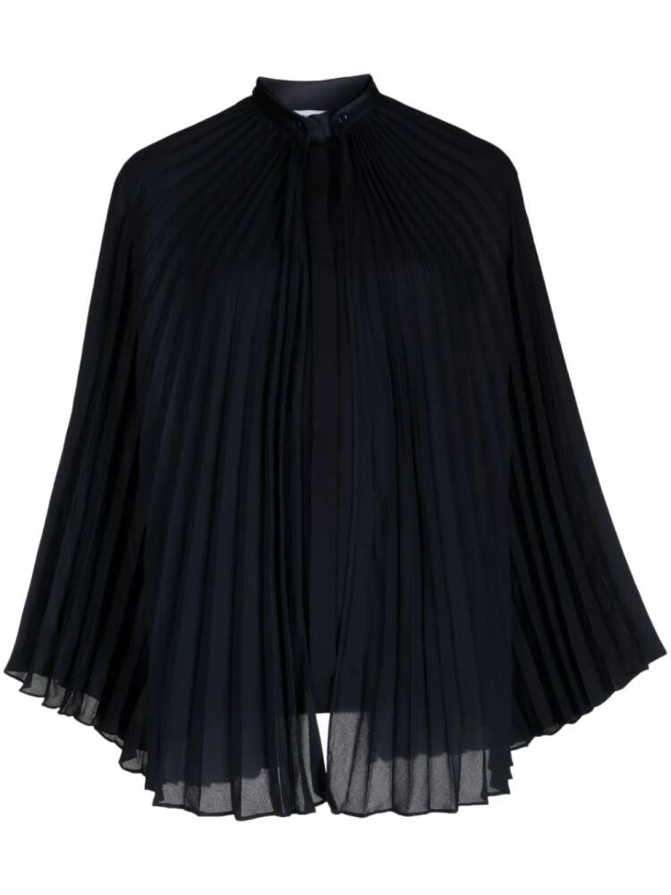 Dice Kayek pleated band-collar blouse - Blue Cover