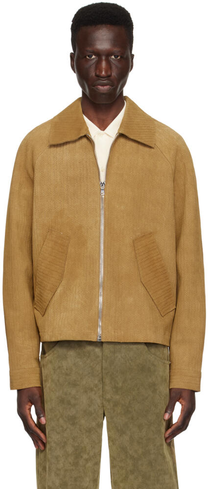 Séfr Beige Kimo Leather Jacket Cover