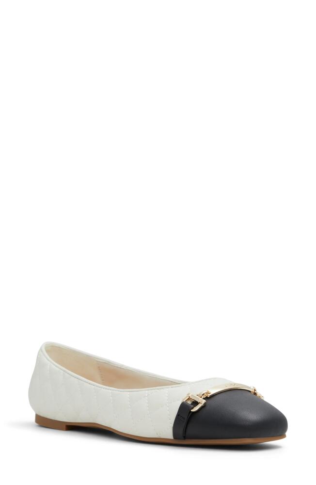 ALDO Leanne Bit Ballet Flat in White/Black Cover