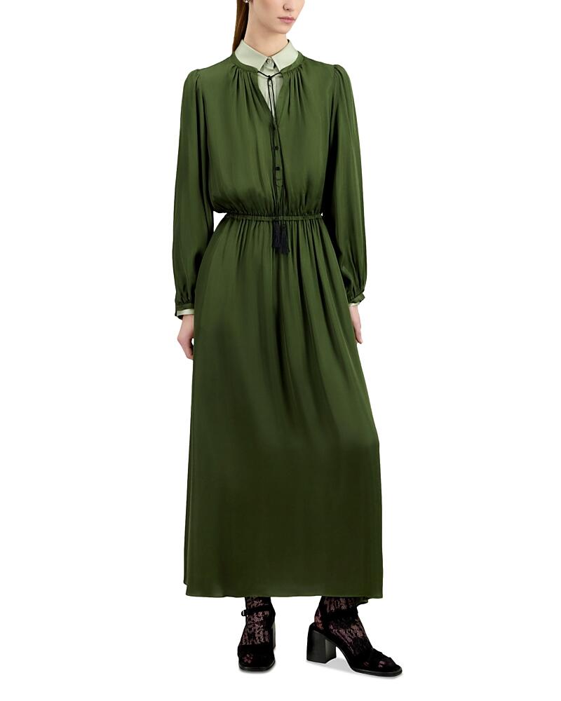 The Kooples Plain Color Long Sleeve Maxi Dress Cover