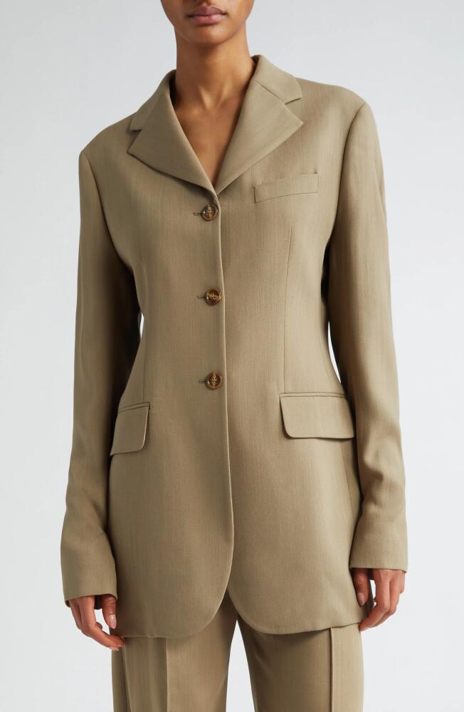 Acne Studios Jolcie Dry Crepe Blazer in Mud Beige Cover