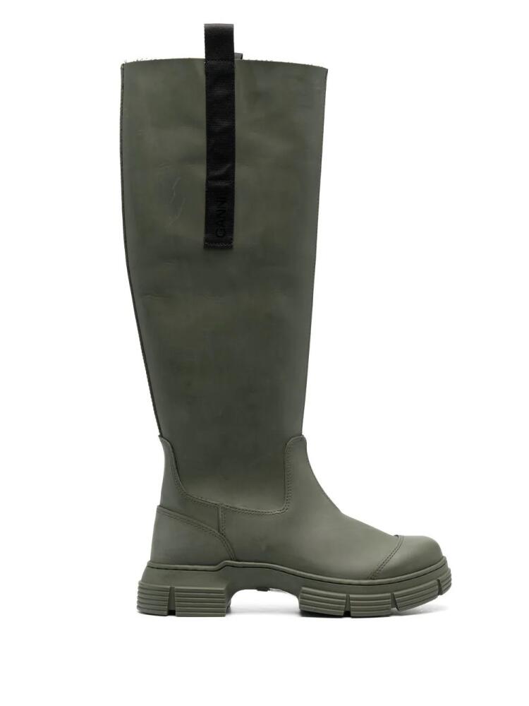 GANNI recycled-rubber Country boots - Green Cover