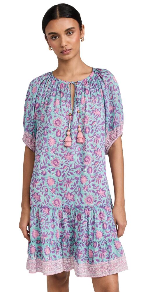 Bell Romi Flounce Dress Teal Purple Print Cover