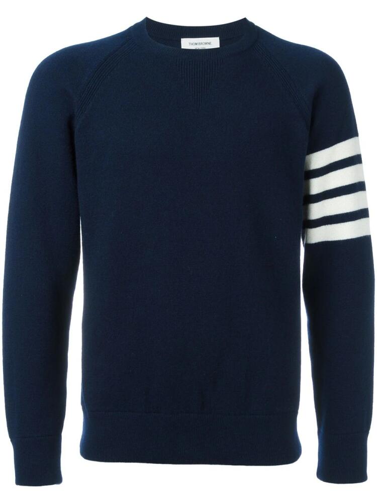 Thom Browne 4-Bar crew neck cashmere jumper - Blue Cover