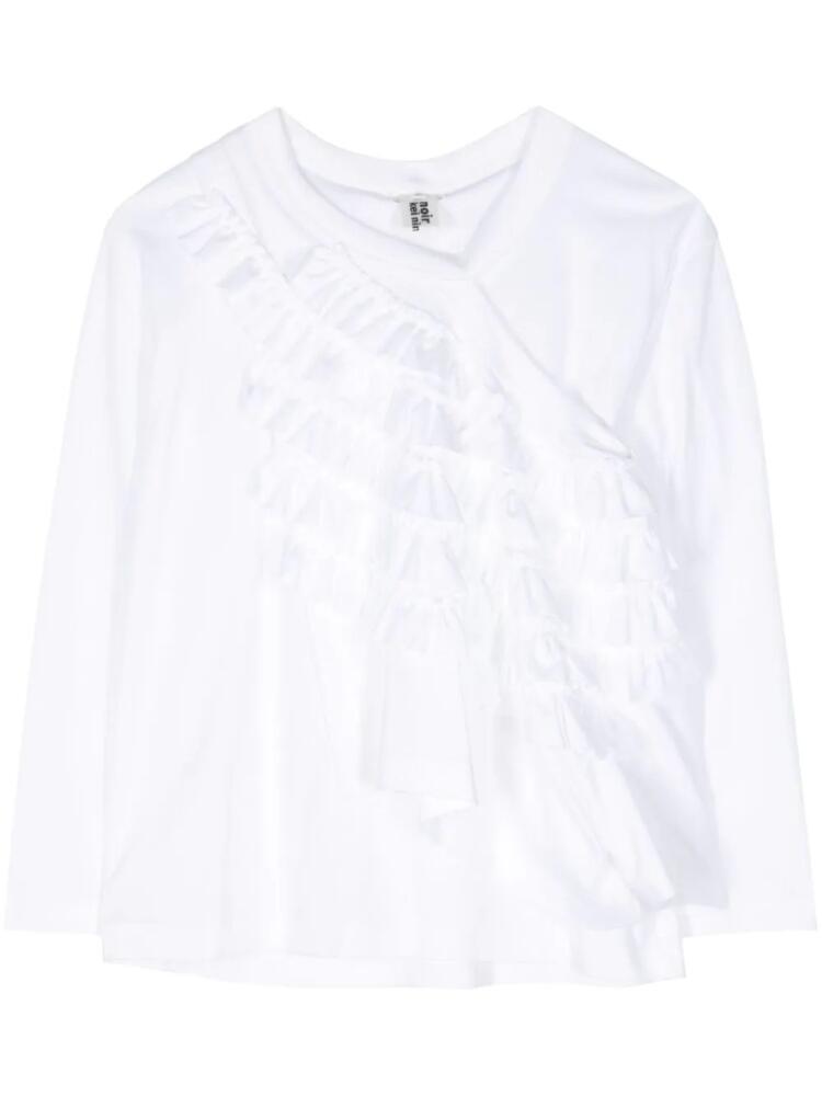 Noir Kei Ninomiya ruffled asymmetric design sweat - White Cover