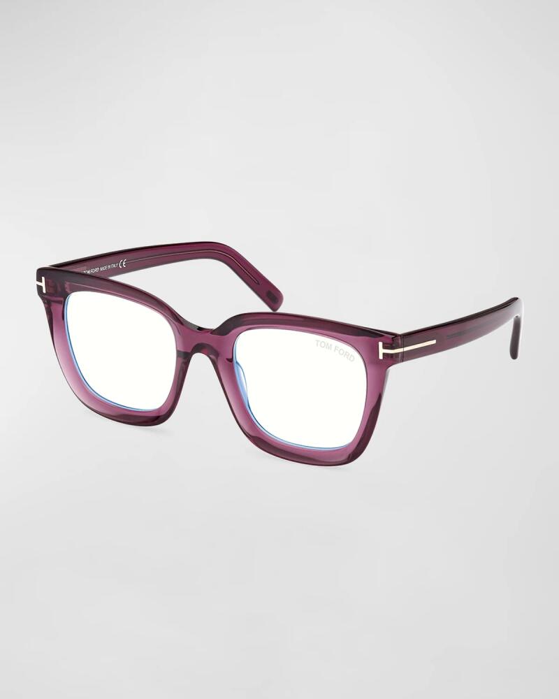 TOM FORD Violet Blue Blocking Square Acetate Glasses Cover