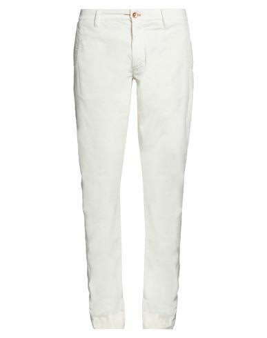 Hand Picked Man Pants Off white Cotton, Elastane Cover