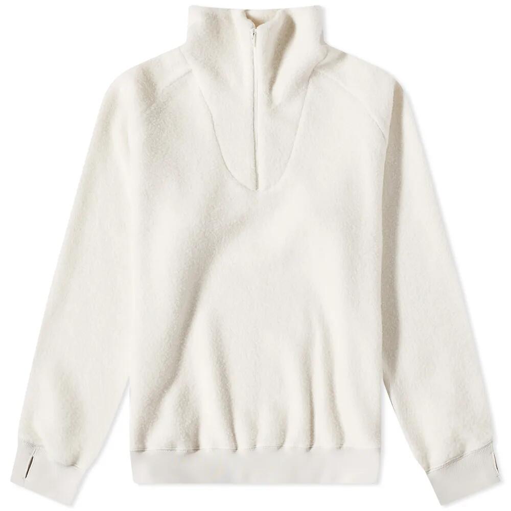 Beams Plus Men's Half Zip Popover Fleece Jacket in Off White Cover