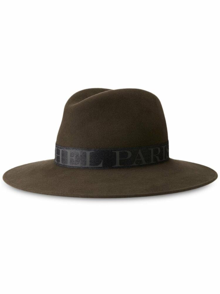 Maison Michel Zango logo-print fedora - Brown Cover