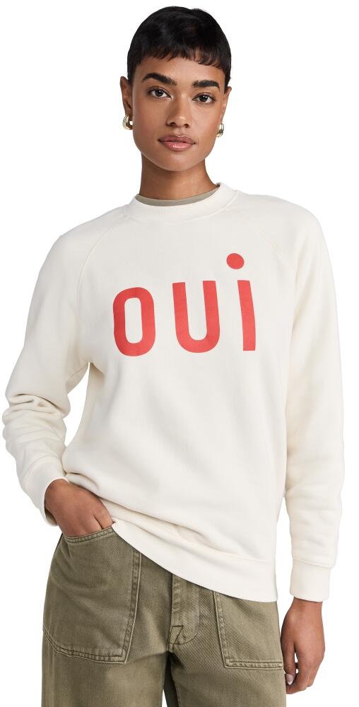 Clare V. Sweatshirt Cream With Bright Poppy Oui Cover