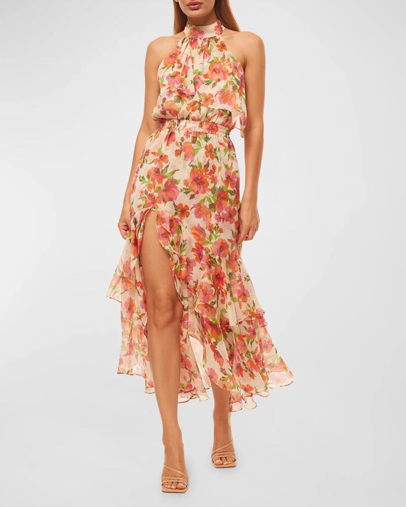 MISA Los Angeles Aneva Floral-Print Sleeveless Ruffle Midi Dress Cover