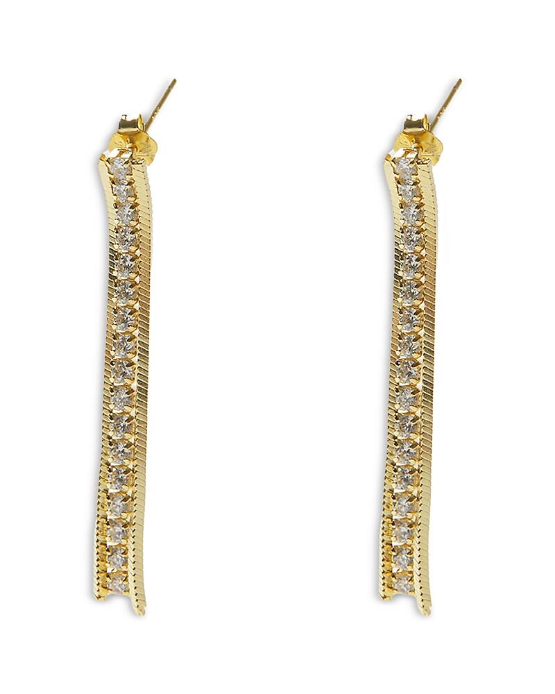 Argento Vivo Cubic Zirconia Box Snake Chain Linear Drop Earrings Cover