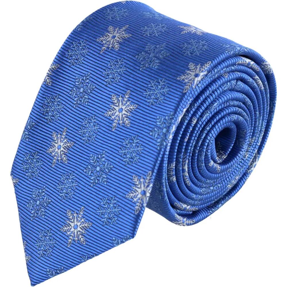 Trafalgar Let It Snow Novelty Snowflake Necktie in Light Blue Cover