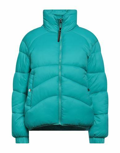 Silvian Heach Woman Puffer Turquoise Nylon Cover