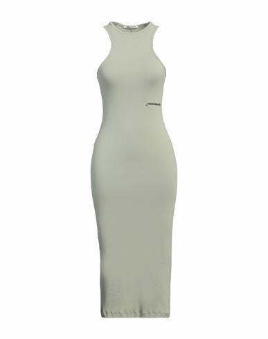 Hinnominate Woman Midi dress Sage green Cotton, Elastane Cover