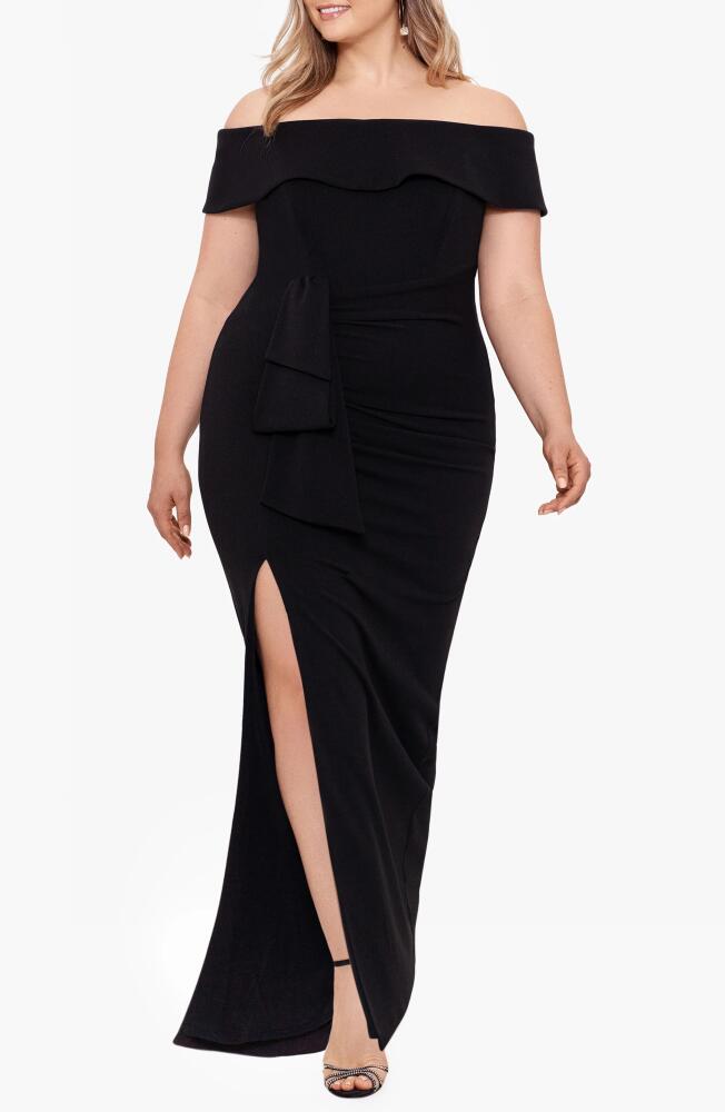 Xscape Evenings Off the Shoulder Gown in Black Cover