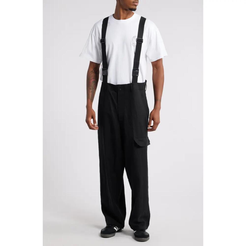 Y-3 Twill Suspender Pants in Black Cover