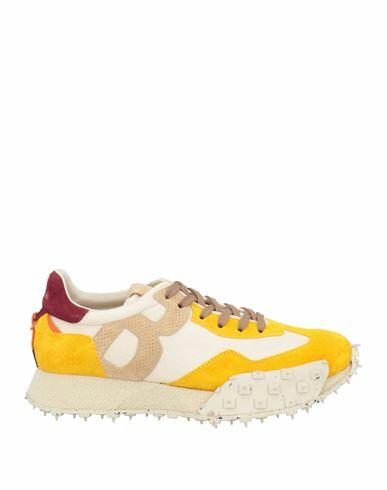 Barracuda Man Sneakers Yellow Leather, Textile fibers Cover