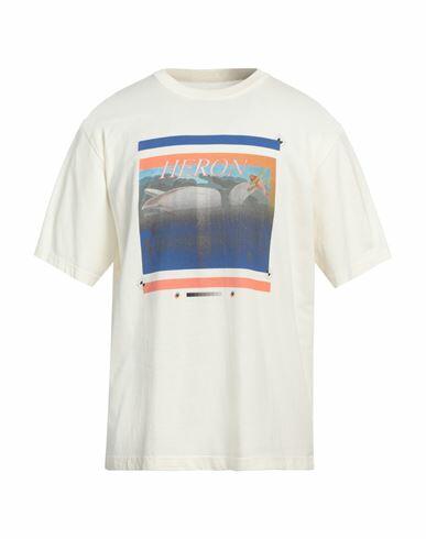 Heron Preston Man T-shirt Ivory Cotton Cover