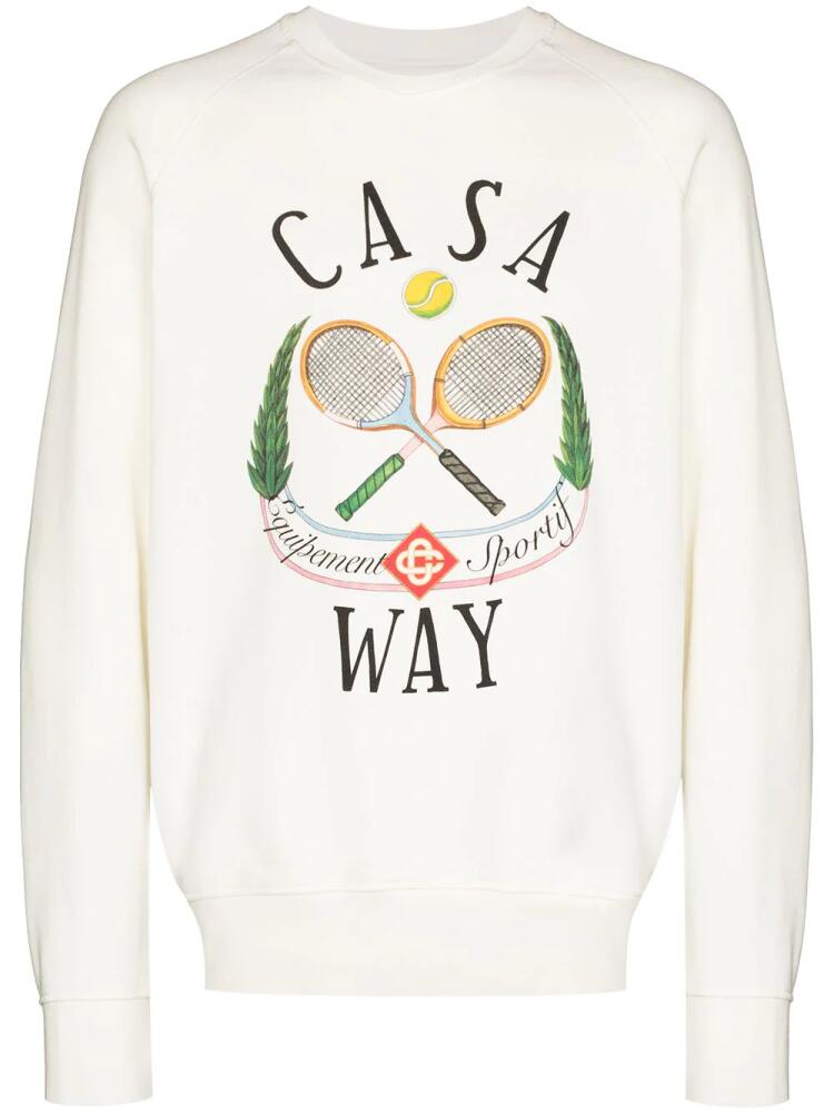 Casablanca Tennis Club print sweatshirt - White Cover