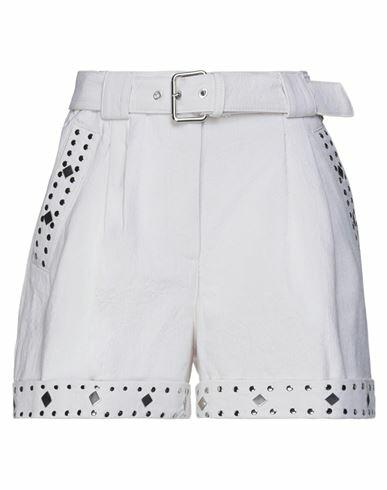 Twinset Woman Denim shorts White Cotton, Polyester Cover