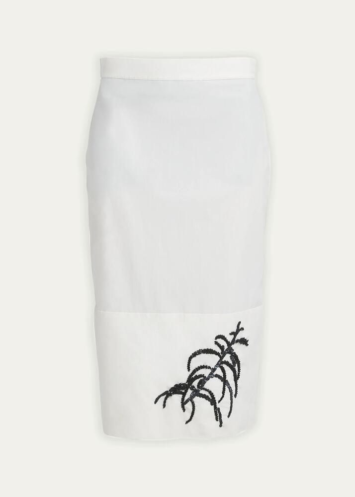 Plan C Embroidered Midi Cotton Skirt Cover