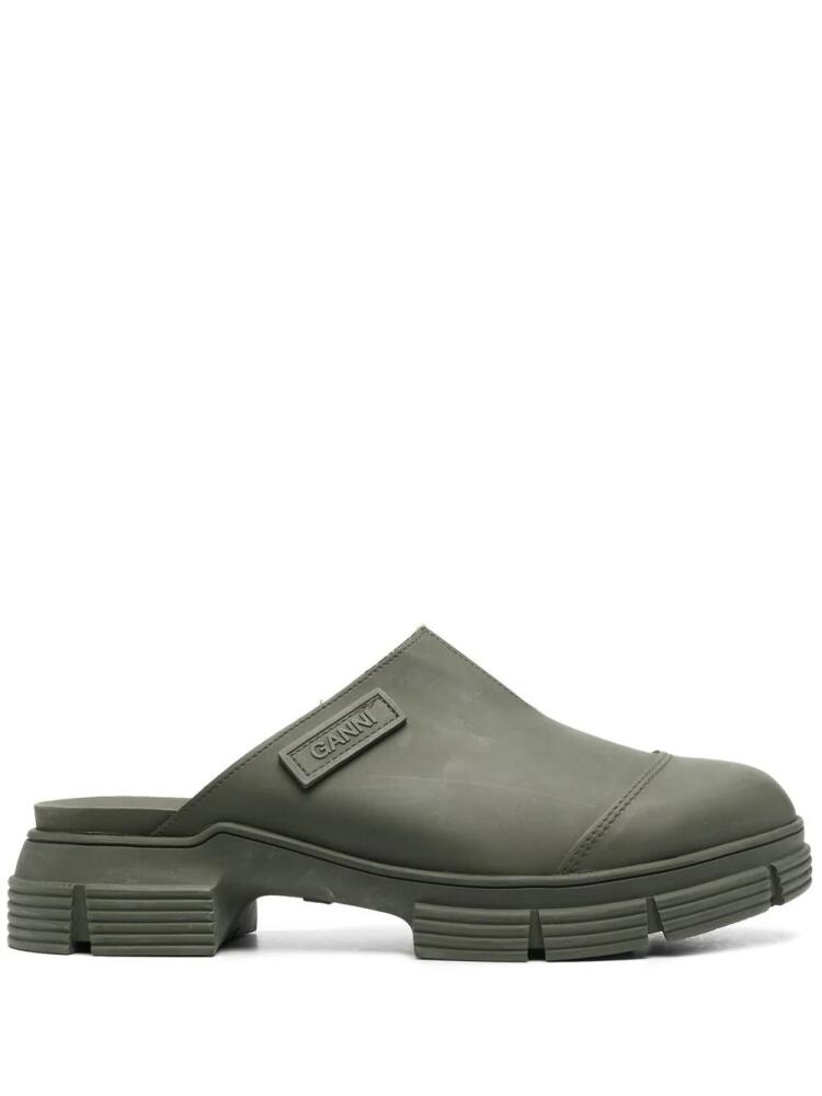 GANNI slip-on rubber mules - Green Cover