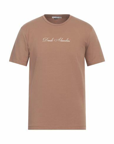 Grey Daniele Alessandrini Man T-shirt Camel Cotton, Elastane Cover