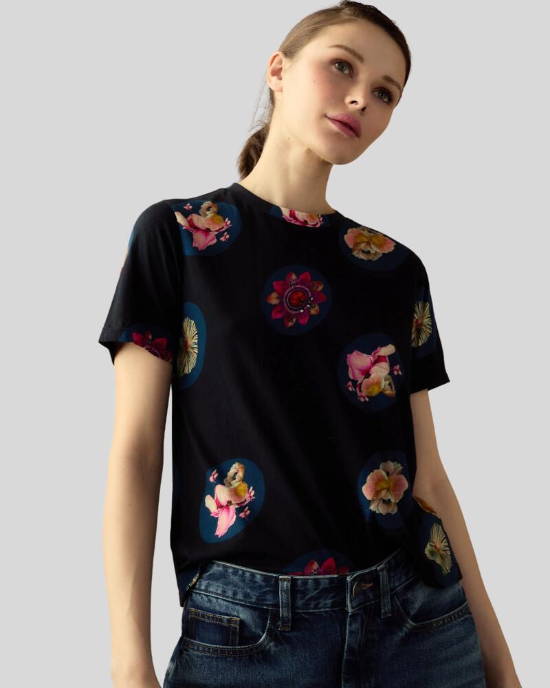 Cynthia Rowley Bloom Tee in Black Multi Cover