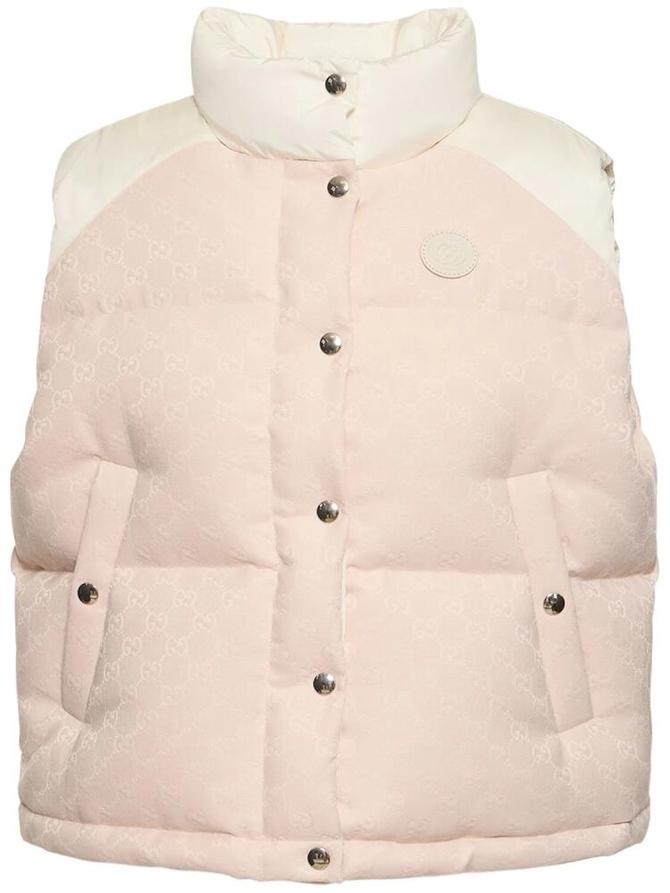 GUCCI Gg Cotton Canvas Padded Down Vest Cover