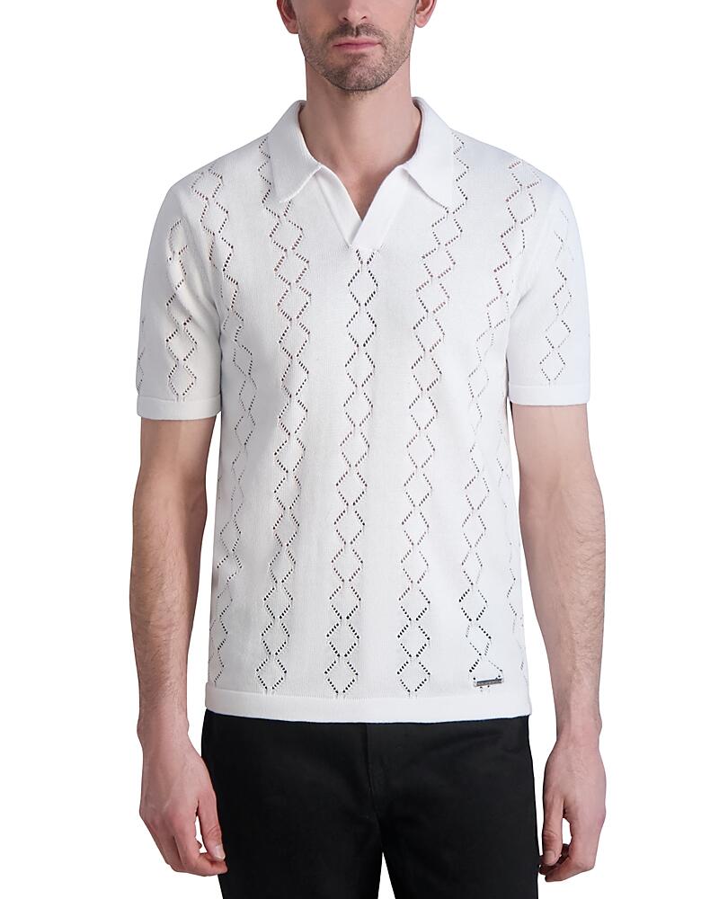 Karl Lagerfeld Paris White Label Cotton Perforated Knit Polo Cover