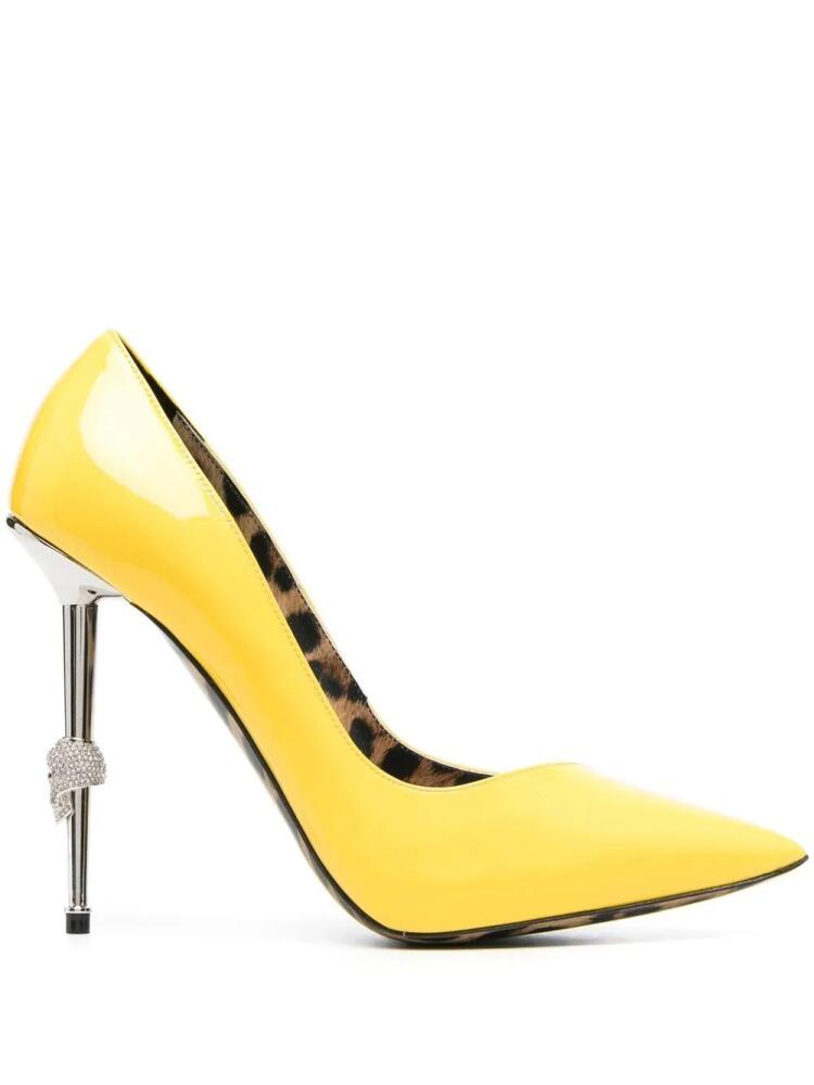 Philipp Plein Decollete 120mm patent pumps - Yellow Cover