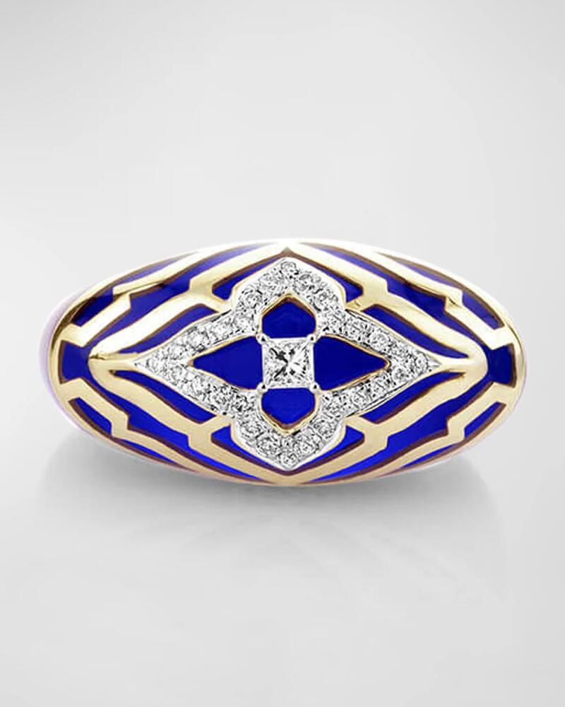 Farah Khan Atelier 18K Yellow Gold Aruba Blue Mykonos Vivacious Ring, Size 7 Cover