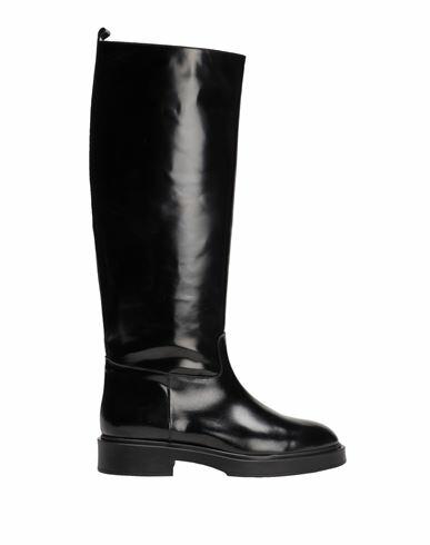 8 By Yoox Leather Almond-toe High Boot Woman Boot Black Calfskin Cover