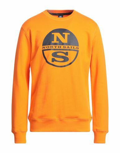 North Sails Man Sweatshirt Orange Cotton Cover