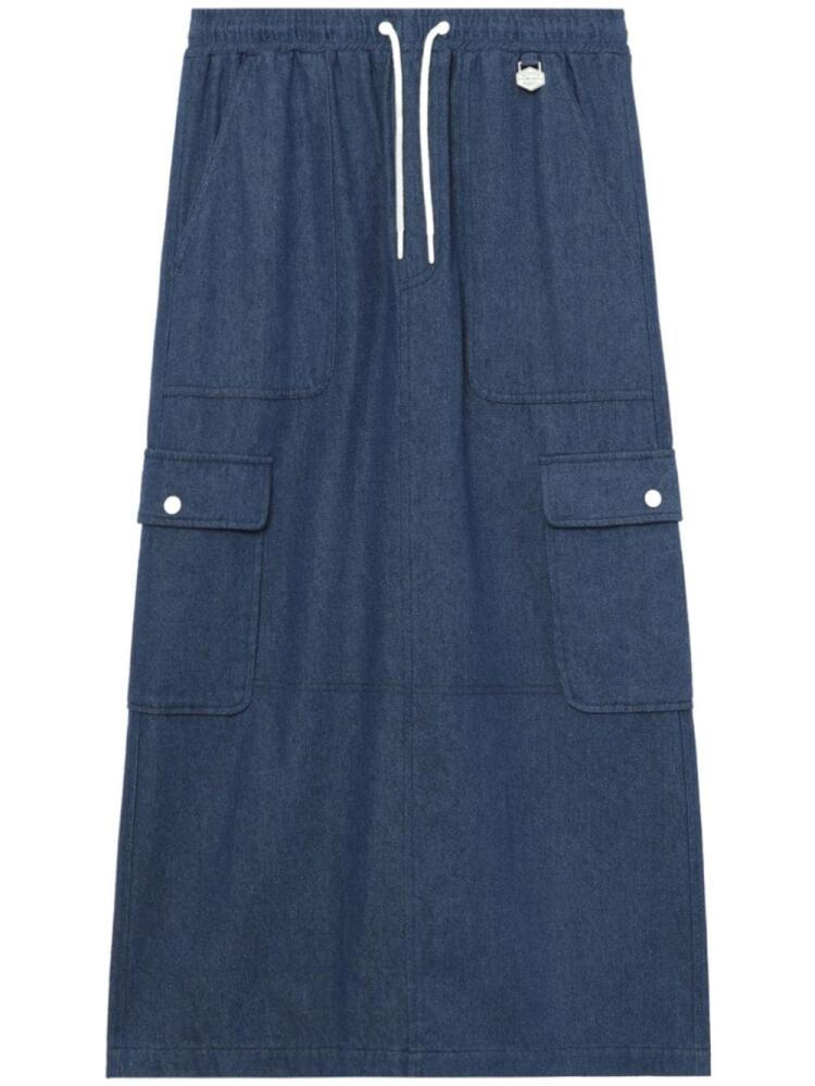 CHOCOOLATE elasticated-waist denim midi skirt - Blue Cover