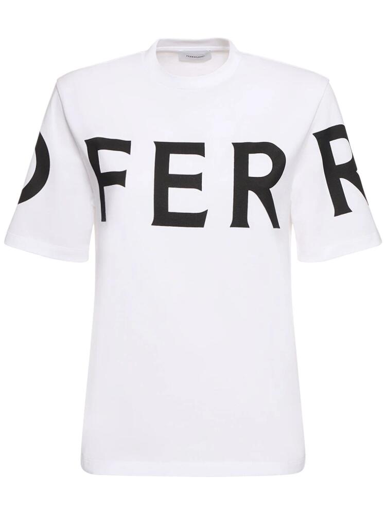 FERRAGAMO Logo Cotton Jersey Short Sleeve T-shirt Cover