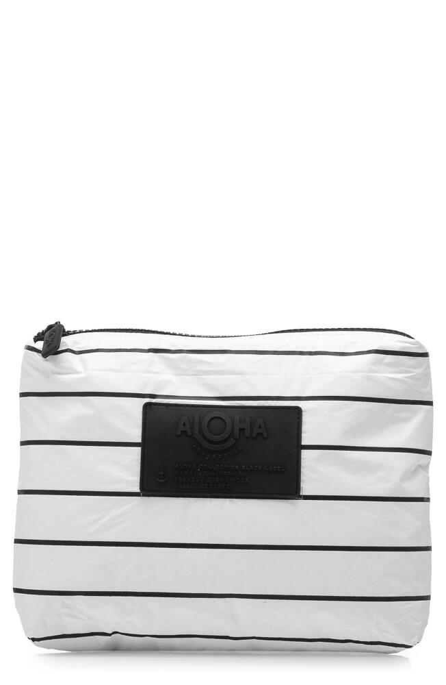 Aloha Collection Small Water Resistant Tyvek® Zip Pouch in Black On White Cover