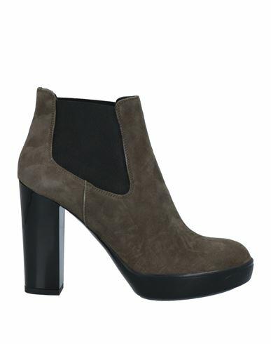 Hogan Woman Ankle boots Military green Soft Leather Cover