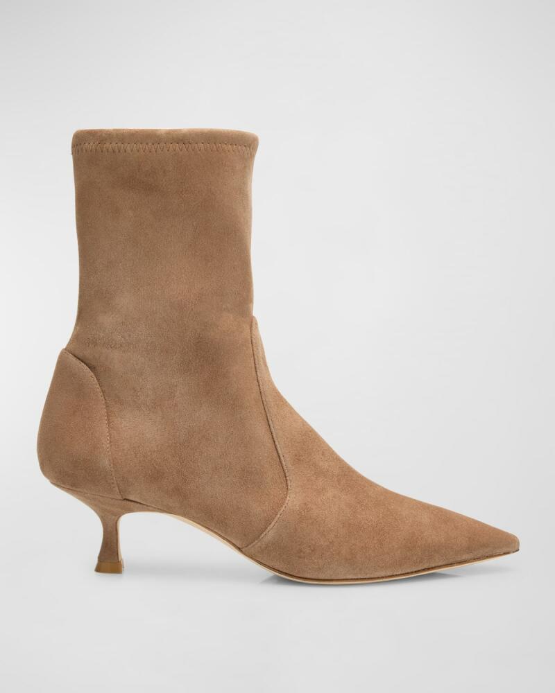 Stuart Weitzman Naomi Stretch Suede Ankle Booties Cover