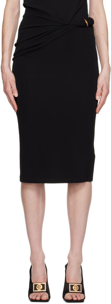 Versace Black Rolled Midi Skirt Cover