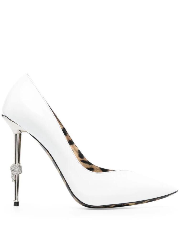 Philipp Plein Decollete 120mm patent pumps - White Cover