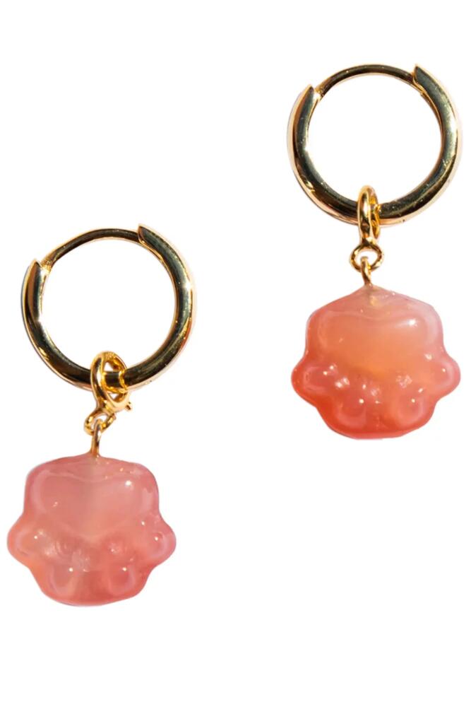 seree Bonbon Jade stone charm earrings in Pink Cover