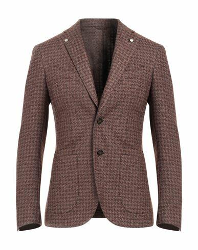 L. b.m. 1911 Man Blazer Brown Wool, Polyester, Cotton Cover