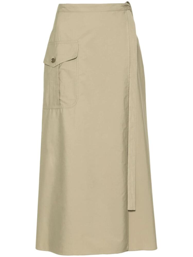 ASPESI poplin wrap midi skirt - Green Cover