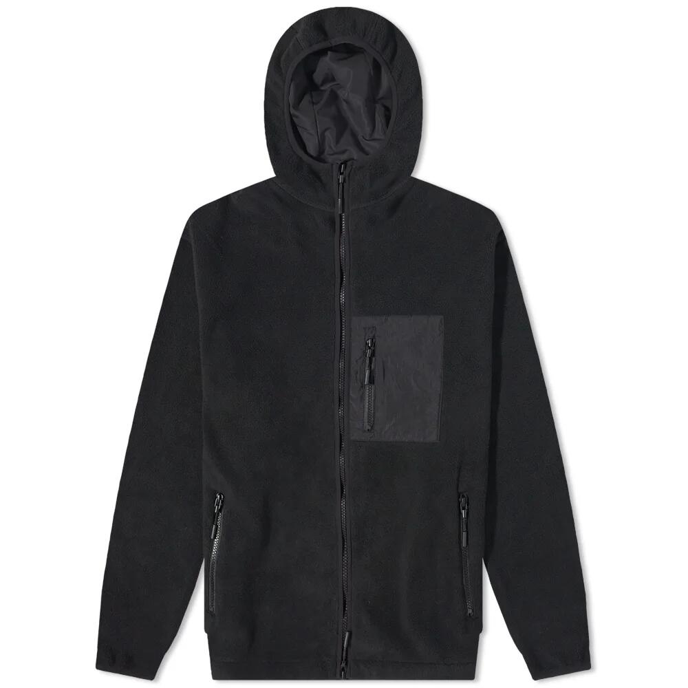 MKI Men's Polar Fleece Hooded Jacket in Black/Black Cover