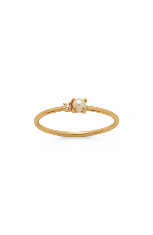 MADE BY MARY Petite Pearl Ring in Gold Cover